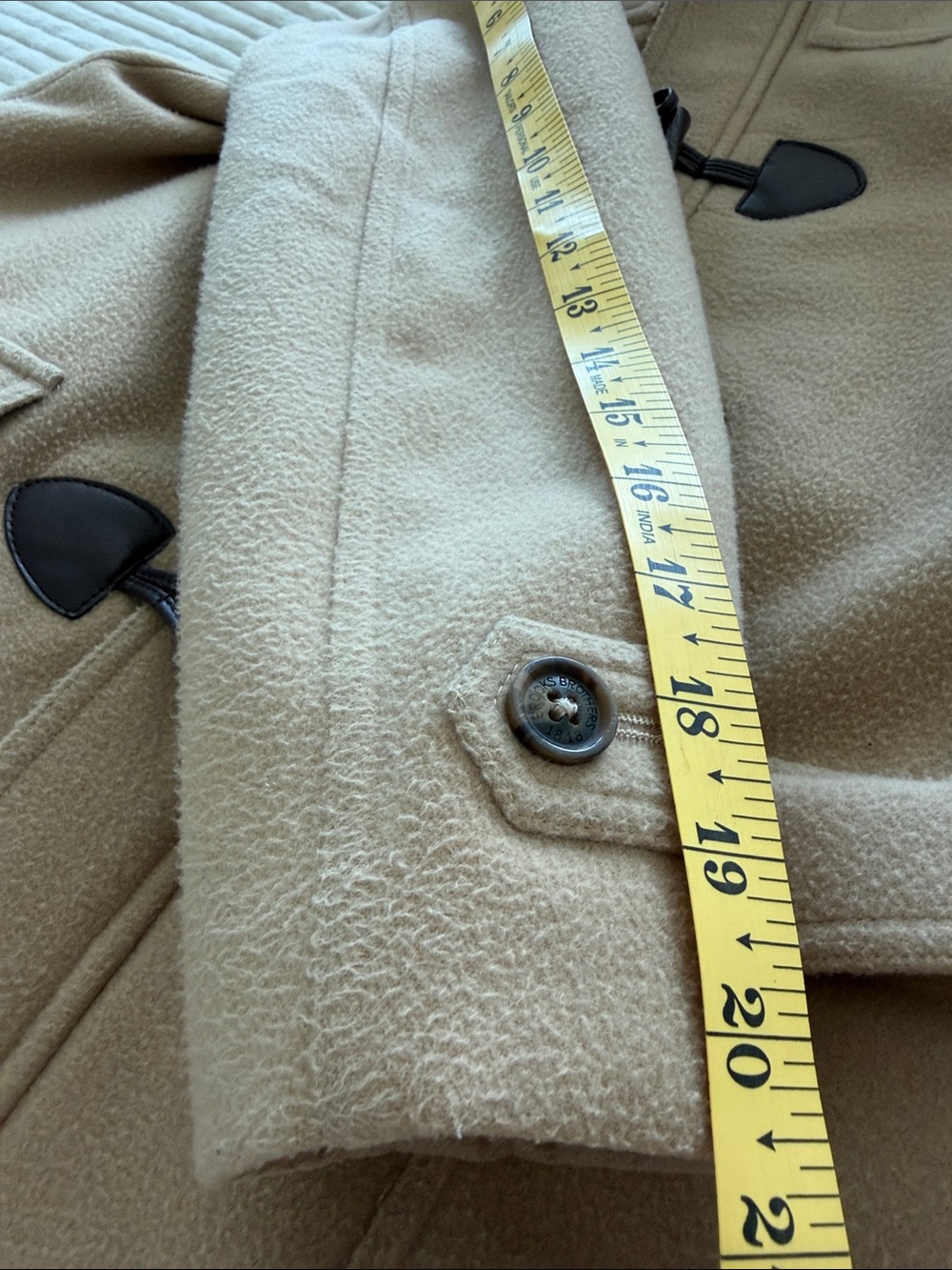 Brooks Brothers Camel Tan Wool Toggle Coat with Hood Size 12. Trench coat 🧥 - Picture 12 of 16